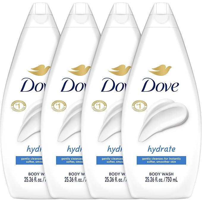 دوف غسول دوف للجسم يكشف فورا عن بشرة أكثر نعومة بشكل واضح، التقشير اللطيف يغسل البكتيريا بفعالية ويغذي بشرتك 22 أونصة 4 عد - Image 1